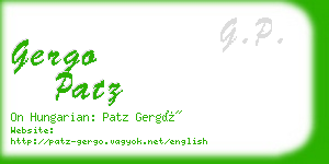 gergo patz business card